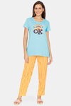 Coucou Printed Pyjama Set - Blue Atoll — thumbnail 4